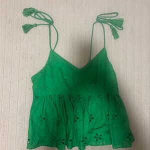 H&M Green Embroidered Camisole